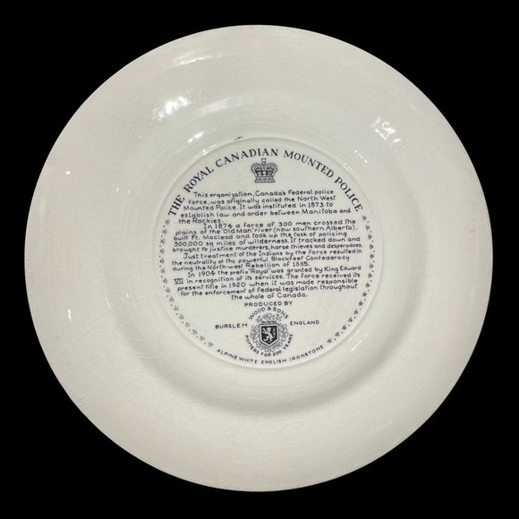 Vintage Wood & Sons Royal Canadian Mounted Police Collector Plate - Picture 2 of 2